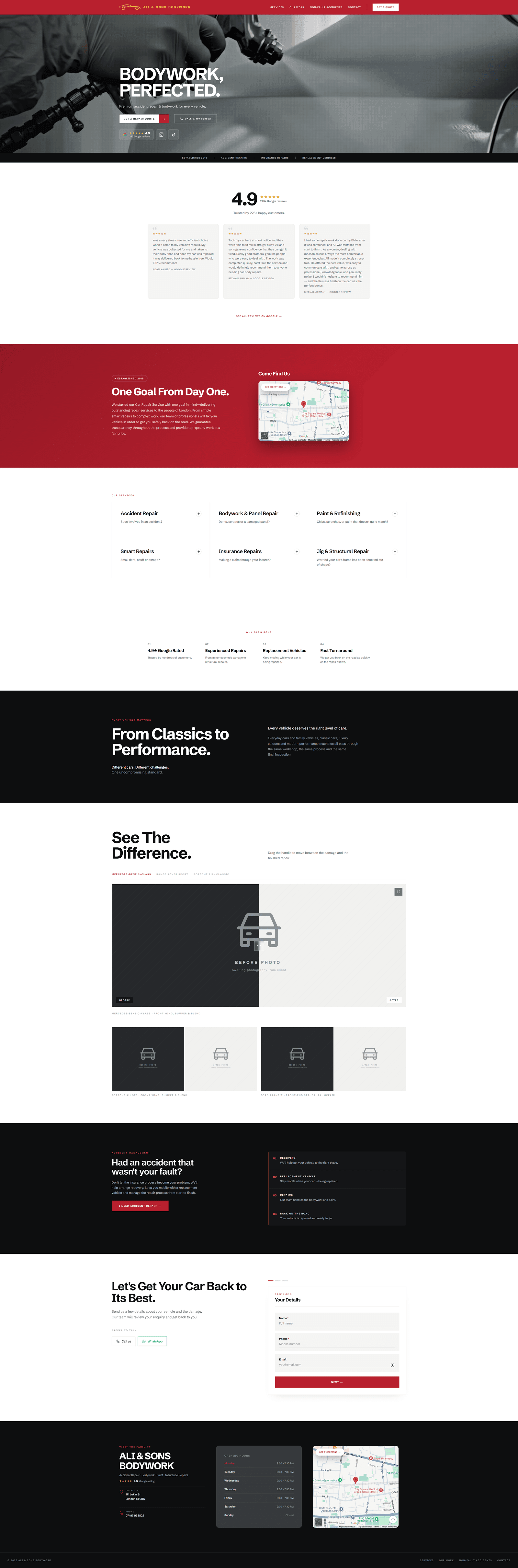 Bodywork Garage Demo, redesigned site