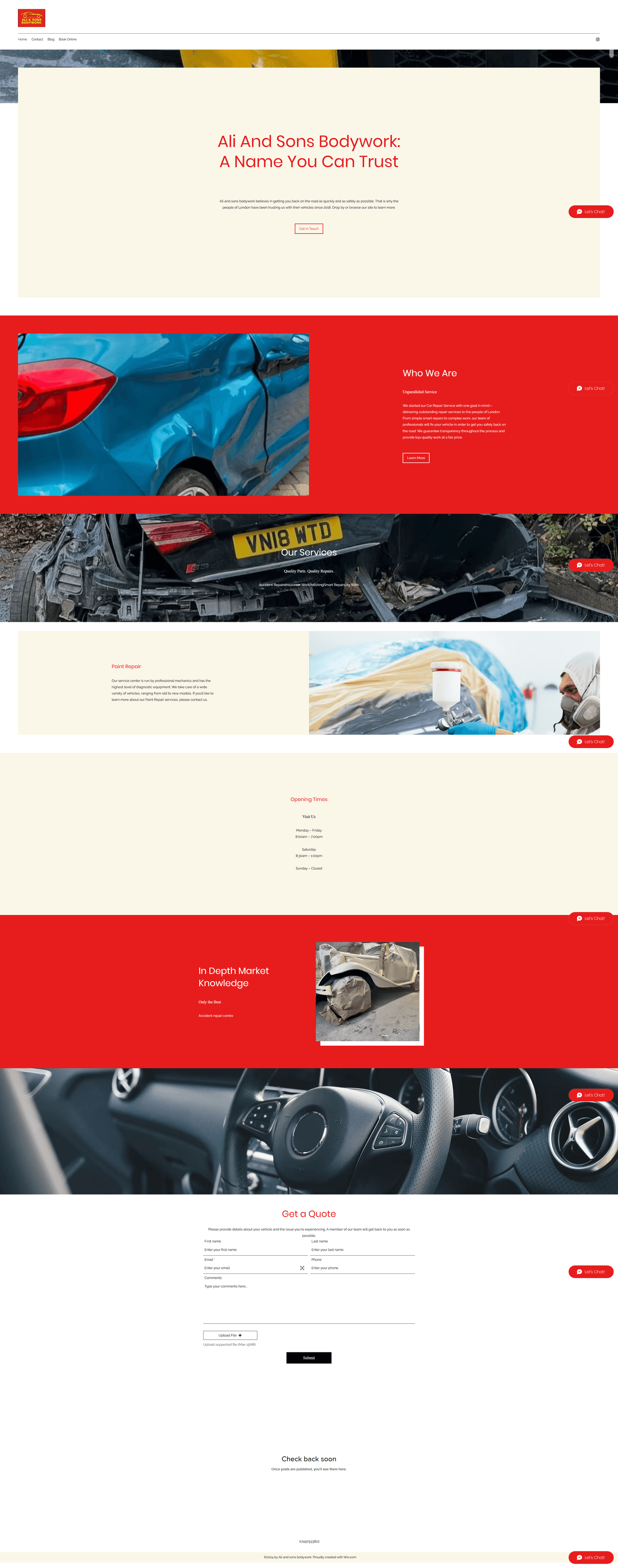 Bodywork Garage Demo, previous site