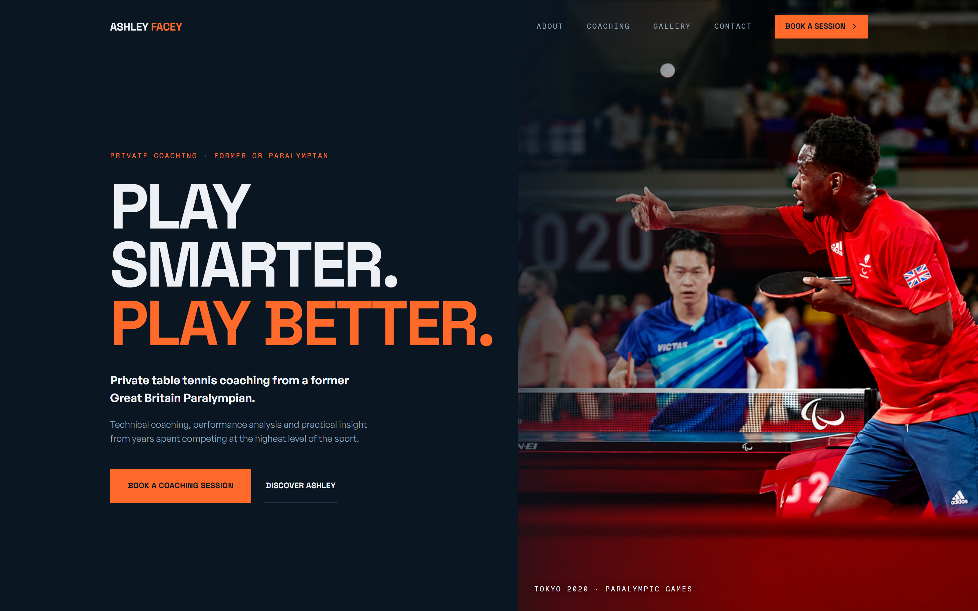 Ashley Facey personal coaching website homepage