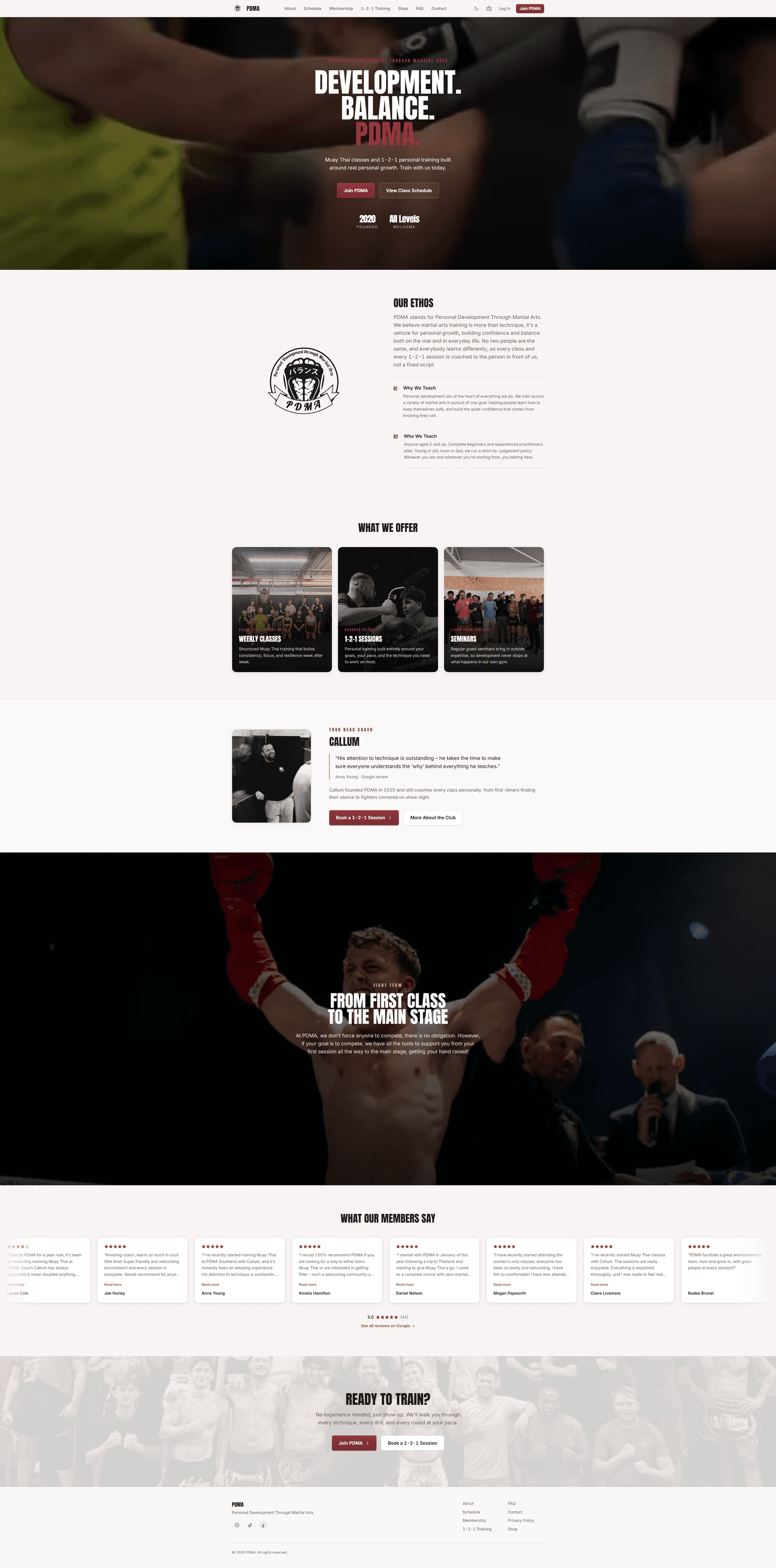 PDMA, homepage page, redesigned site